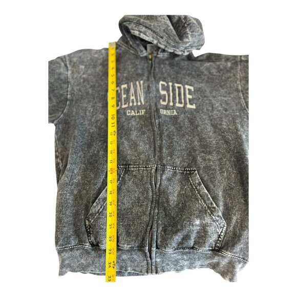 US Vintage Collection Oceanside, CA Gray Marbled Zip-up Hoodie Women's Size M - Picture 5 of 6